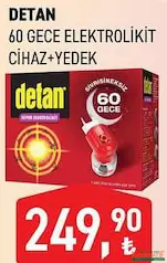DETAN 60 GECE ELEKTROLİKİT CİHAZ + YEDEK fiyat ve kampanya bilgisi
